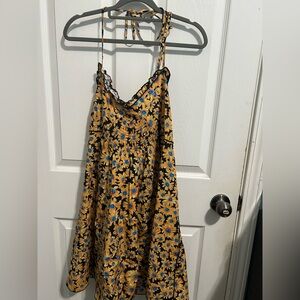 Topshop Yellow and Blue Floral mini dress